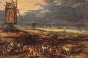 BRUEGHEL, Jan the Elder Landscape with Windmills (mk08) oil on canvas
